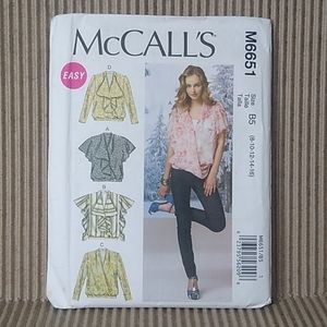 McCall's Loose Fitting Pull on Tops Size 8-16